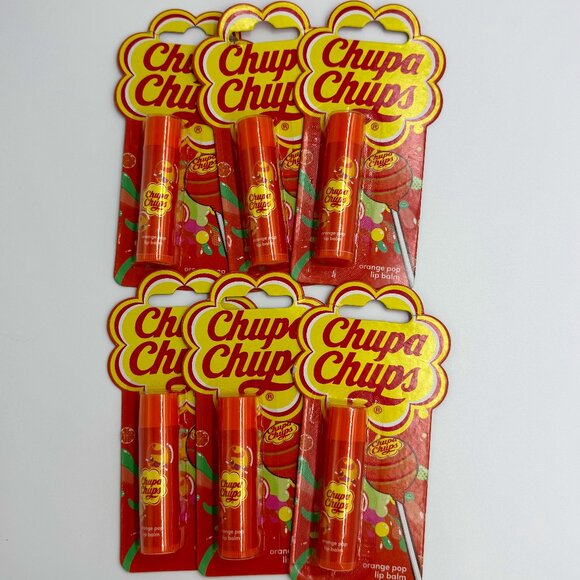 Lot of 6 Chupa Chups Orange Lip Balms - Picture 1 of 1